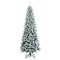 Costway 7.5ft Snow-Flocked Hinged Artificial Christmas Pencil Tree w/ 1189 Mixed Tips